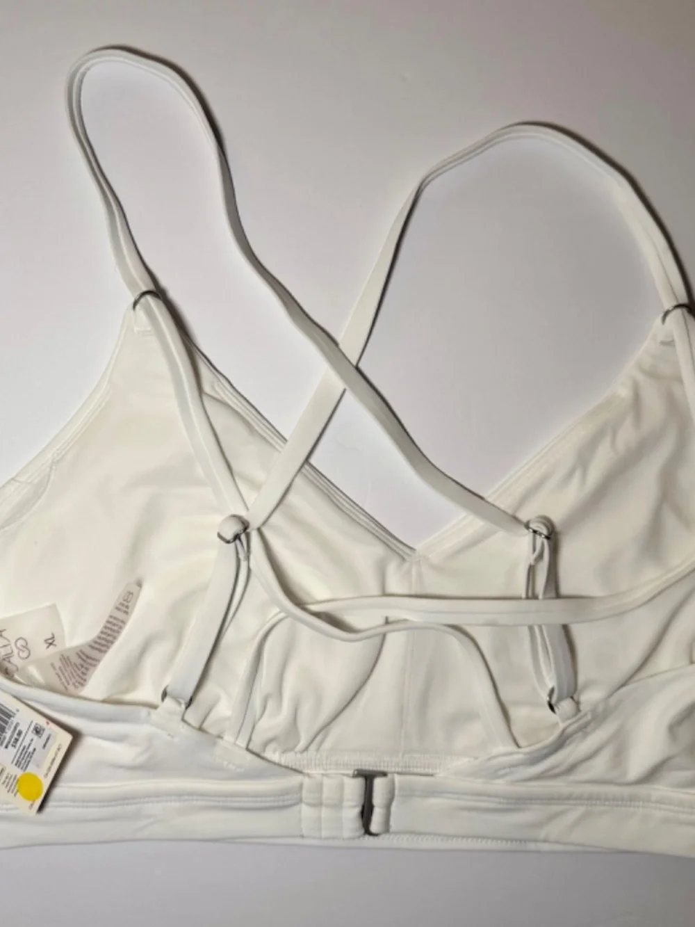 CALIA Women's Strappy Back Bikini Swim Top XL White Removable Cups NWT